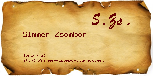 Simmer Zsombor névjegykártya